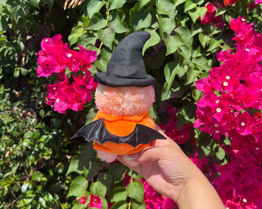 Pumpkin Labubu Costume with Black Hat (Doll Not Included)