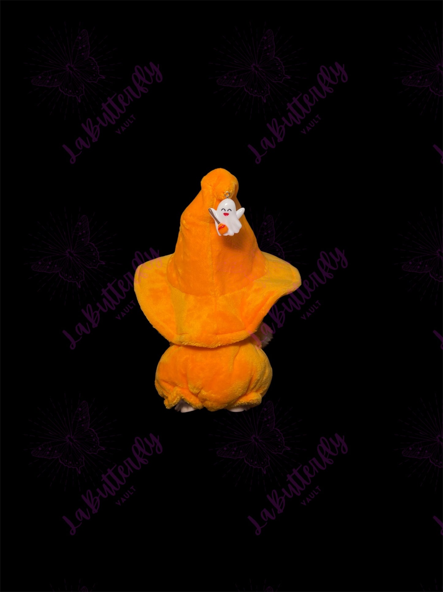 Pumpkin Labubu Costume with Orange Hat (Doll Not Included)