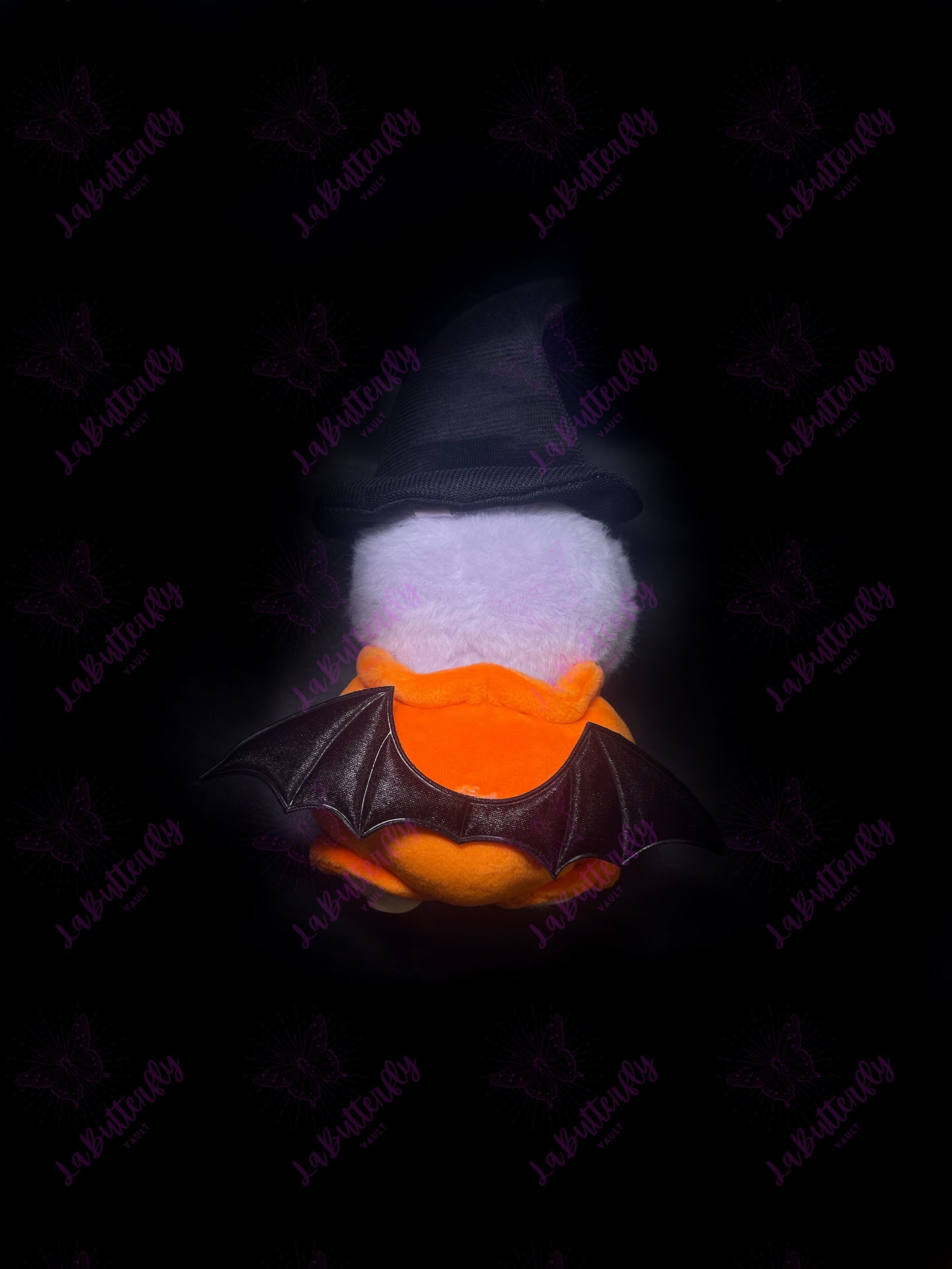 Pumpkin Labubu Costume with Black Hat (Doll Not Included)