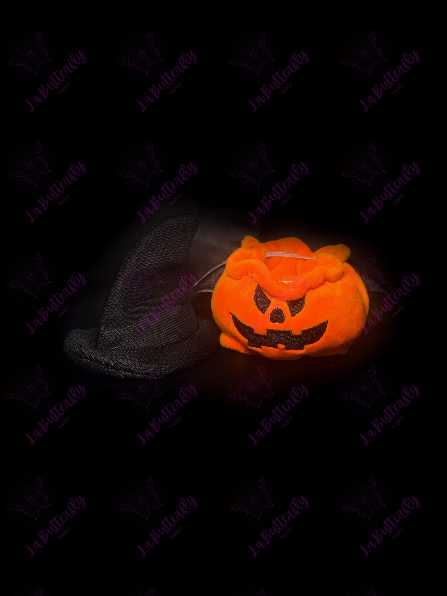 Pumpkin Labubu Costume with Black Hat (Doll Not Included)