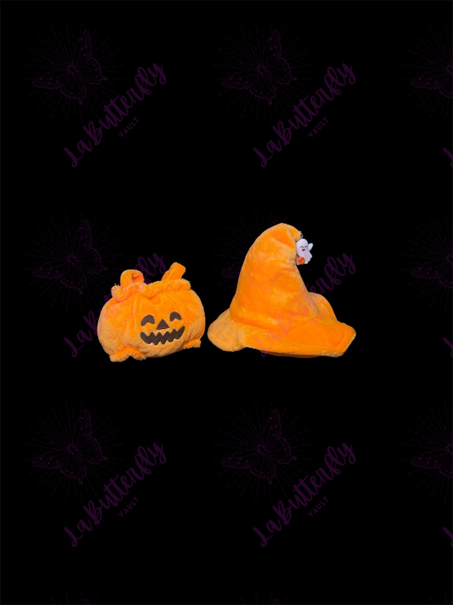 Pumpkin Labubu Costume with Orange Hat (Doll Not Included)