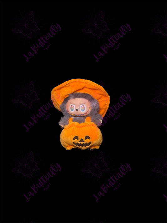 Pumpkin Labubu Costume with Orange Hat (Doll Not Included)